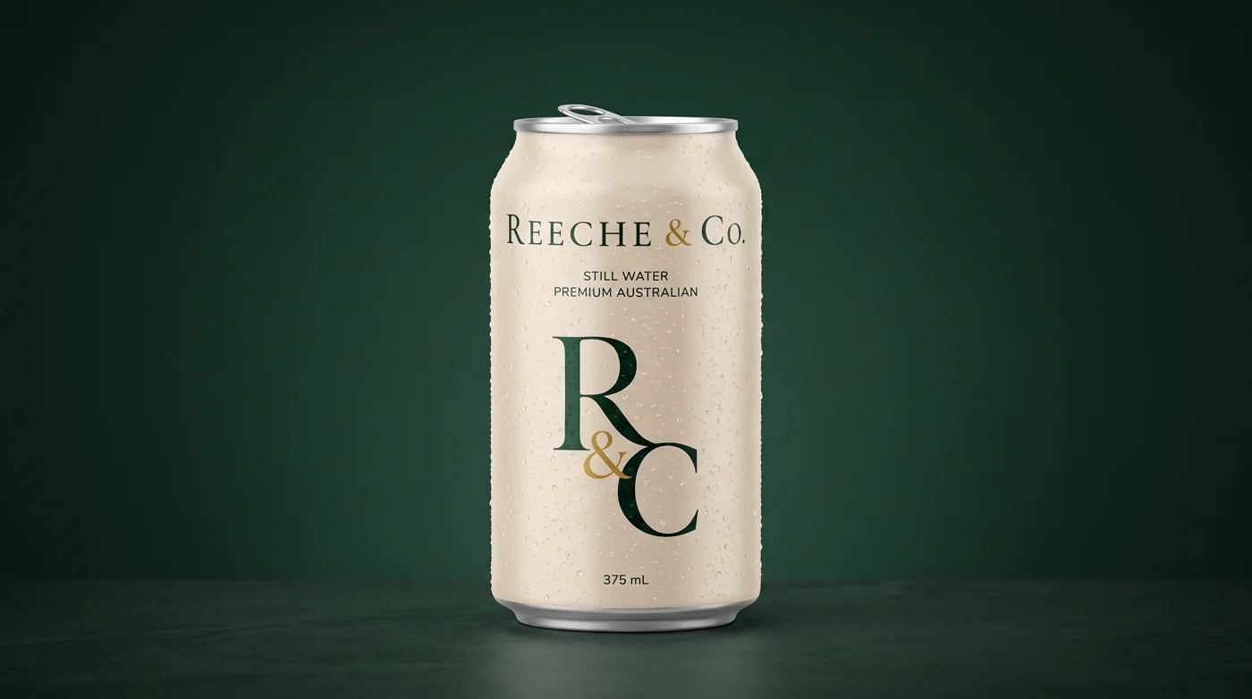 REECHE & CO. 375 mL can concept, studio visualisation