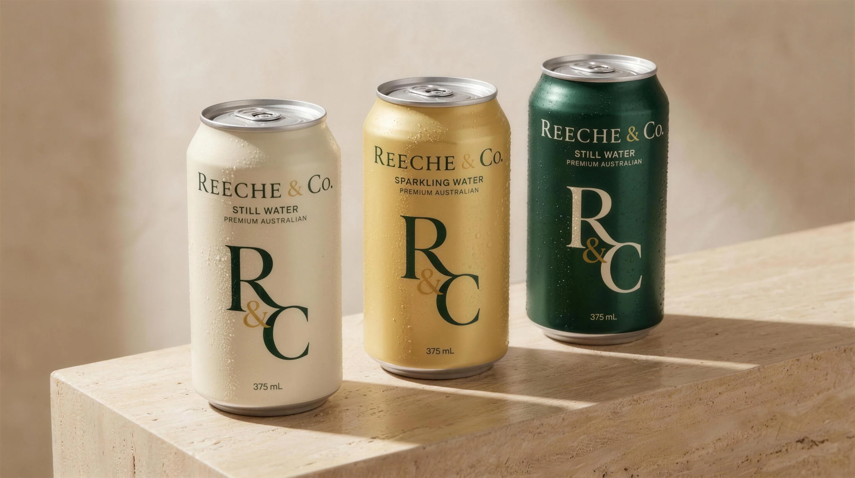 Three REECHE & CO. 375 mL aluminium can concepts